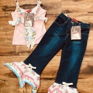 Baby Gassy Gooma Handkerchief Jeans Tank Top Set 4T NWT
